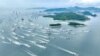 2022年8月16日中国广东省阳江市捕鱼季节第一天渔船出海